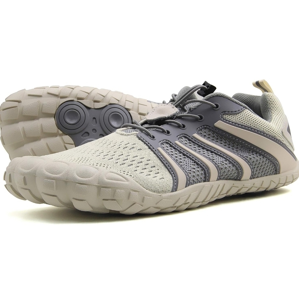 Men's Versatile Beige and Gray Athletic Shoes